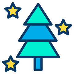 Lineal color Christmas Tree icon