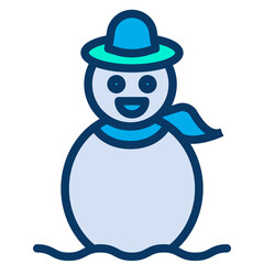 Lineal color Snowman icon