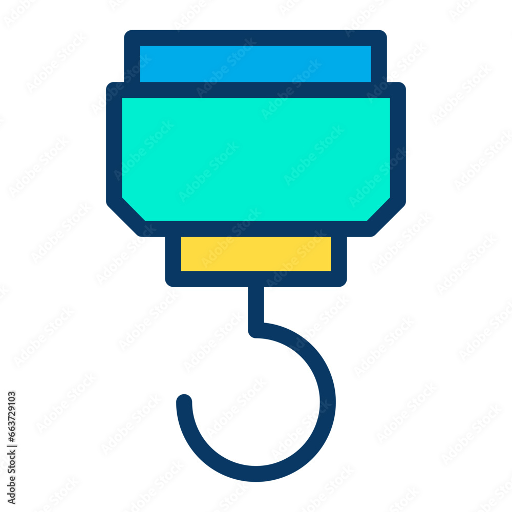 Sticker lineal color courier crane icon