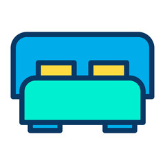 Lineal color Valentine Bed icon