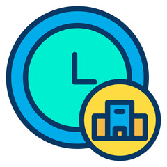 Lineal color Hotel Time icon