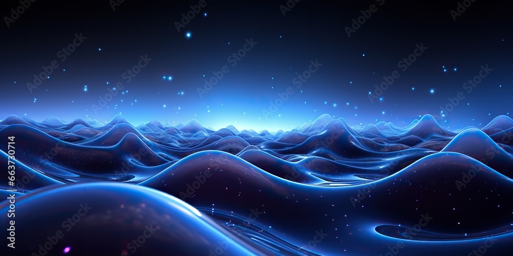 Wall mural ai generated. ai generative. abstract blue waves decoration background. can be used for web or graph