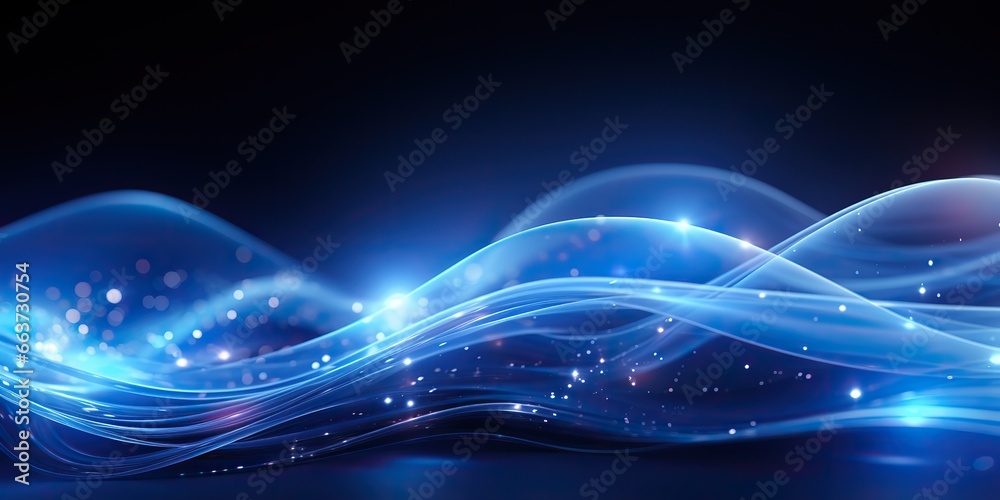 Wall mural ai generated. ai generative. abstract blue waves decoration background. can be used for web or graph