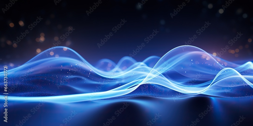 Wall mural ai generated. ai generative. abstract blue waves decoration background. can be used for web or graph