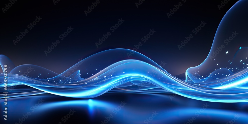 Wall mural ai generated. ai generative. abstract blue waves decoration background. can be used for web or graph