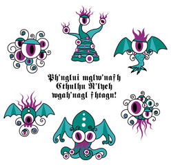 P'tits anciens Lovecraft CTHULHU Tas de petits monstres V2 11