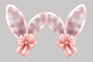 Vector realistic isolated bunny ears for template. Easter and spring concept. Celebrating easter.