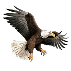 Obraz premium Bald Eagle isolated on transparent background