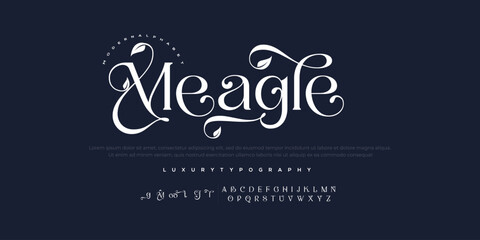 Meagle  luxury elegant typography vintage serif font wedding invitation logo music fashion property - obrazy, fototapety, plakaty