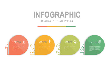 infographic elements  template, business concept with, 4 steps,  multi color  shape design for workflow layout, diagram, annual report, web design.Creative banner, label vector
