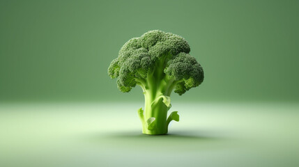 Broccoli, blank space on the left background, World vegan day.generative ai