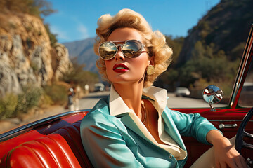 a 1950s movie stars behind the  open top roadster