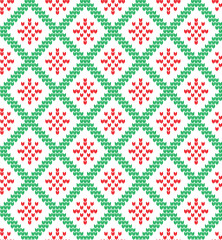 Knitted Christmas and New Year pattern Norwegian style , illustration