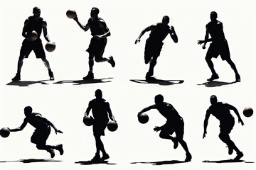 Basketball Player Silhouettes vector illustration
