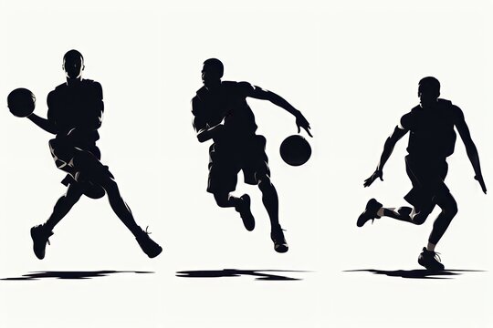 Basketball Player Silhouettes vector illustration