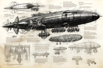 Planos de contruccion y prototipos de aviones, caza bombarderos, bombarderos y zeppelin 