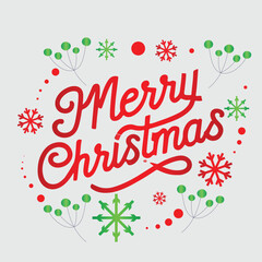 Merry Christmas lettering creative art