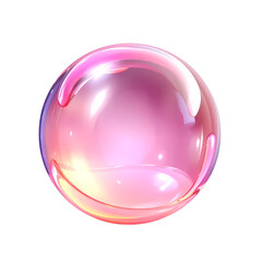 Obraz premium Fluid Pink Bubble Isolated, Generative AI