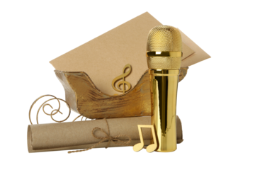 PNG,Blank Christmas letter with New Year decoration., isolated on white background