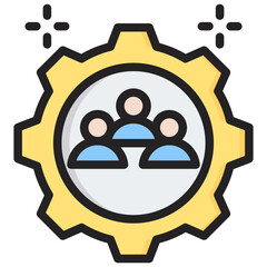 Human Resources Outline Color Icon
