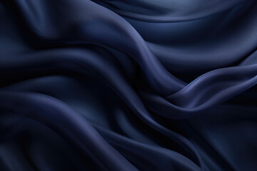 Obraz premium Texture of dark blue silk fabric smooth lines