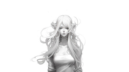 Fototapeta premium a fantasy fashion anime girl as a banner illustration