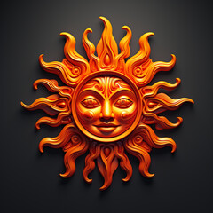 3D colorful print for printing on a T-shirt Sun