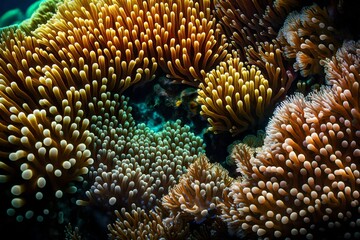 Naklejka na ściany i meble coral reefs in sea water