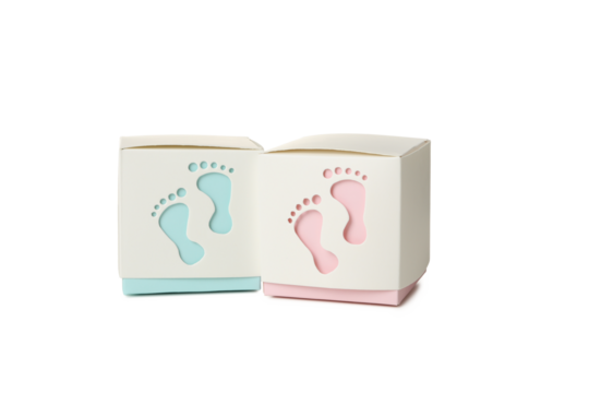 PNG, Paper boxes with traces, isolated on white background