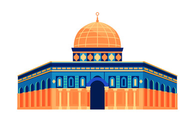 Al-Aqsa Mosque - modern flat design style single isolated image