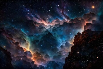 Fototapeta premium a beautiful view of space with shining stars