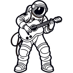 Fototapeta premium Astronaut playing guitar