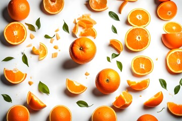 patterns of oranges on a white background