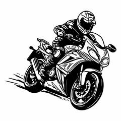 bikers riding a motorcycle skull riding a motorcycle.vector hand drawing,Shirt designs, biker, disk jockey, gentleman, barber and many others