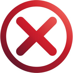 Obraz premium Red cross mark icon