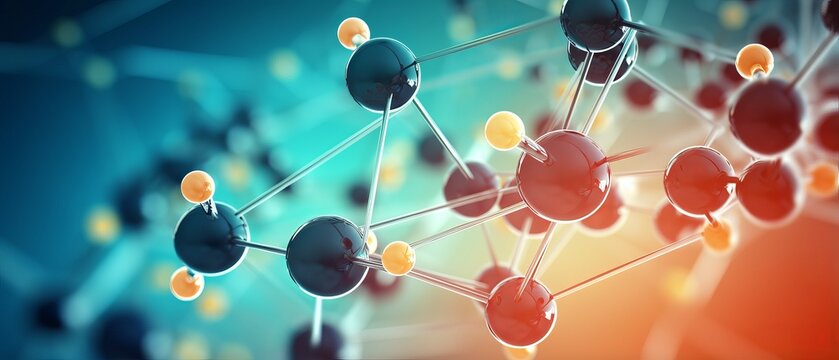 complex molecular structure in 3D illustration - scientific background concept
