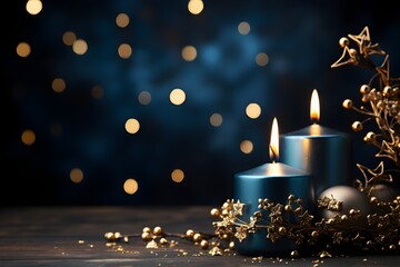 A Hanukkah greeting car with decorative elements and a generous space for words