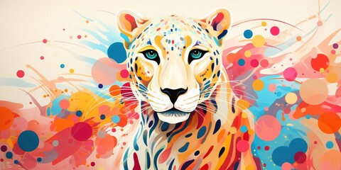 Cheetah animal abstract wallpaper in pastel colors