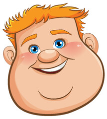 Chubby Young Man Smiling Cartoon