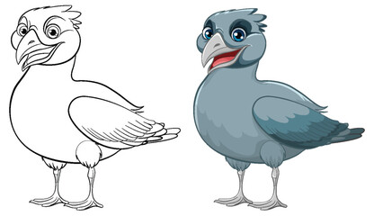 Bird Standing with Wings