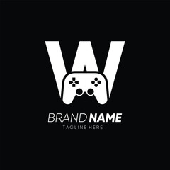 Letter W Initial Joy Stick Controller Game Logo Design Vector Icon Graphic Emblem Illustration