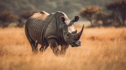 Fototapeten a White rhinoceros isolated on white background. © tong2530