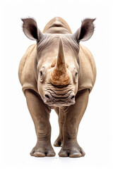 Obraz premium a White rhinoceros isolated on white background.