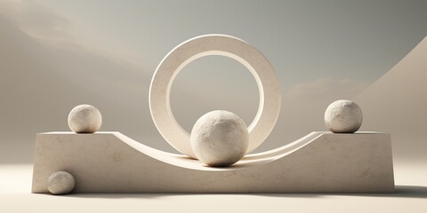 White stone podium. Created with generative