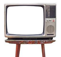 vintage television with test screen