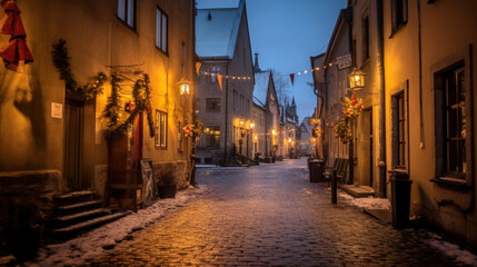 Fototapeta premium Estonia saiakang street in tallinn's old town.