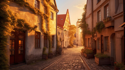 Obraz premium Estonia saiakang street in tallinn's old town.