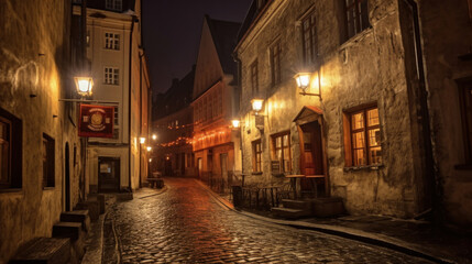 Fototapeta na wymiar Estonia saiakang street in tallinn's old town.