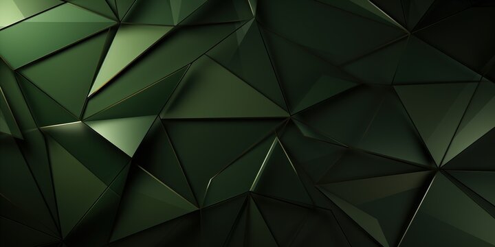 Dark olive green abstract modern background for design. Geometric shapes, triangles, squares, rectangles, stripes, lines. Futuristic