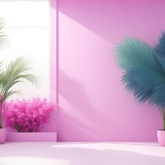 Pink studio background for product background